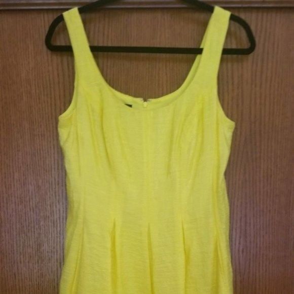 Nine West Yellow Fit and Flare Scoop Neck Dress - Picture 1 of 10